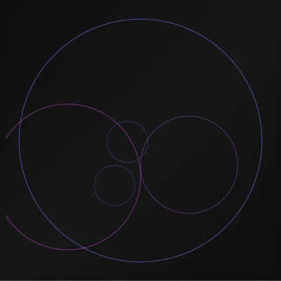 Apollonian gasket, rendered by the Hue42 pattern engine