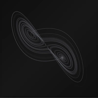 Lorenz attractor, rendered by the Hue42 pattern engine
